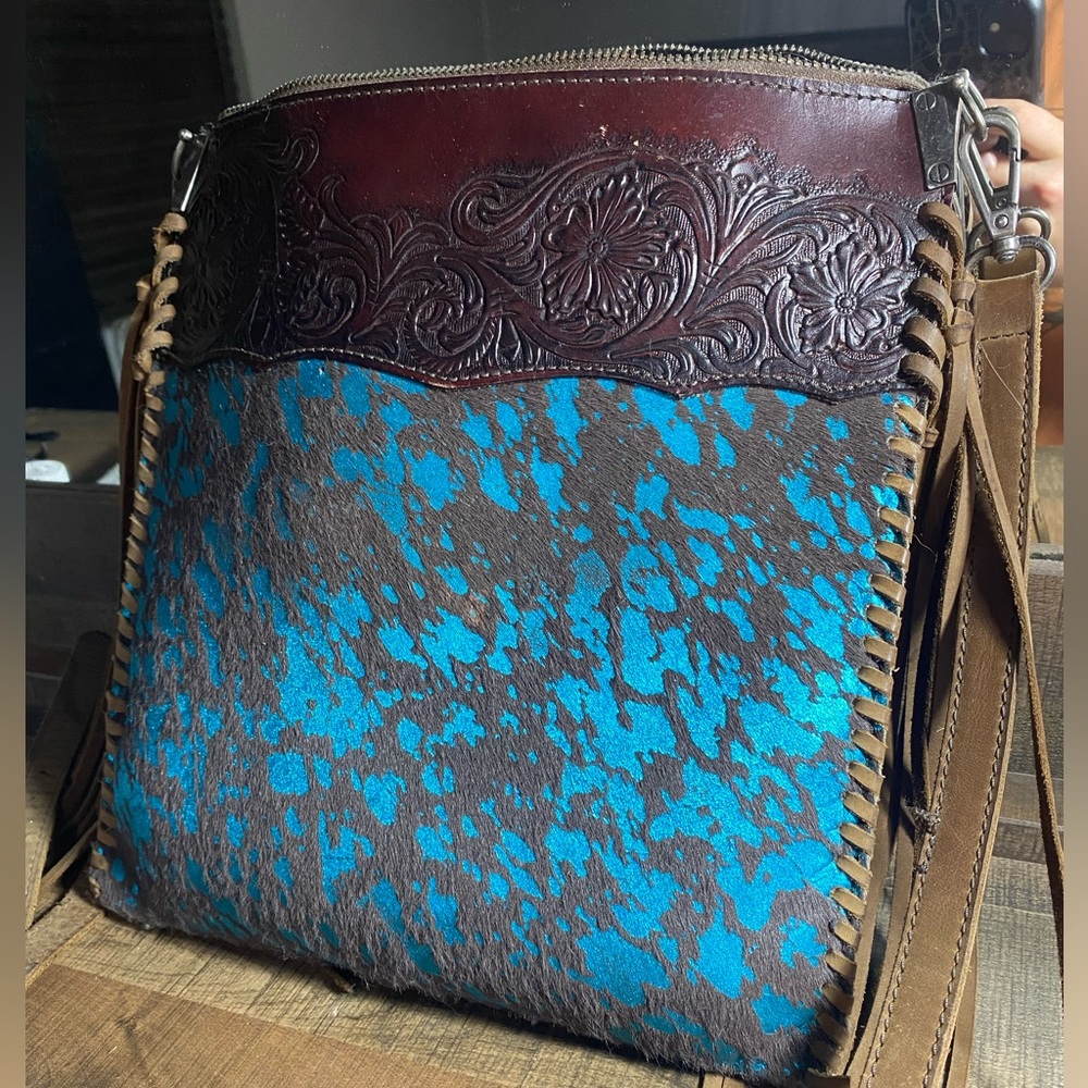 Blue & brown Montanan west purse